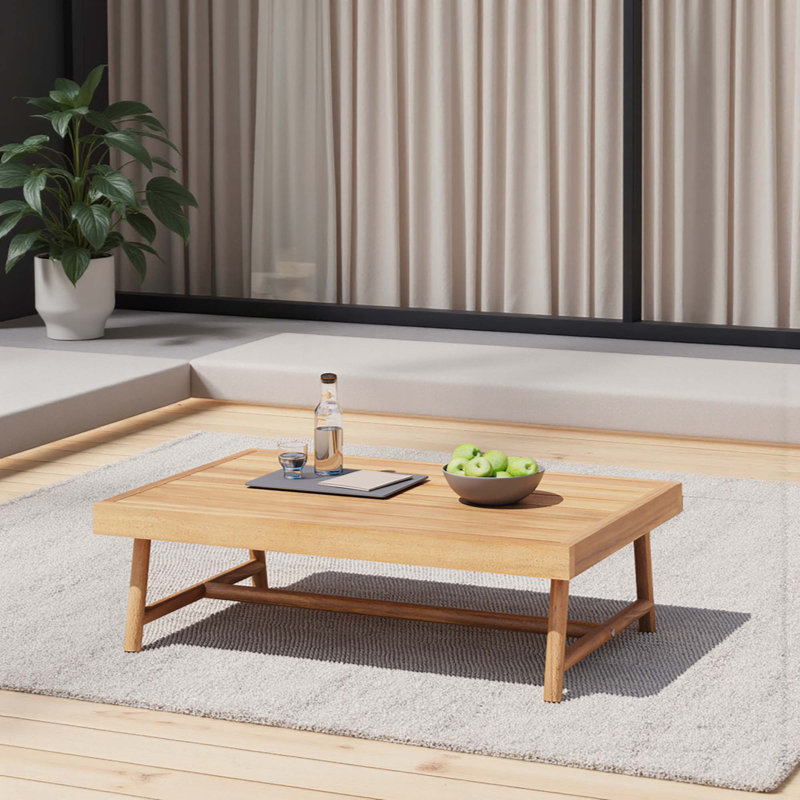 Table basse de patio en bois d'acacia