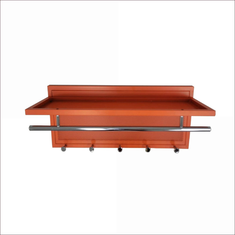  Portemanteau mural avec tablette et crochets Burnt Orange Chrome, Orange