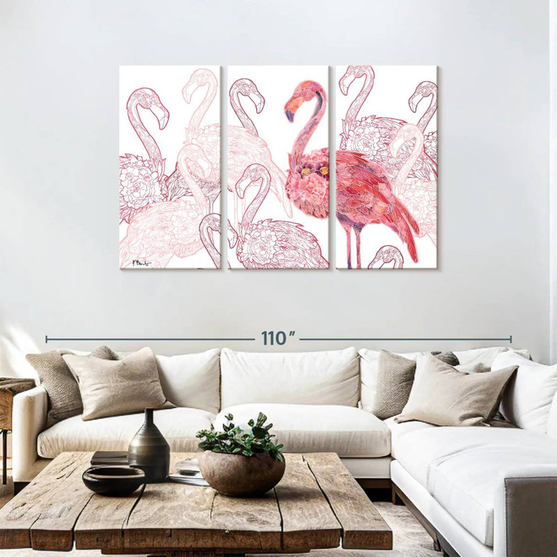 Flamant rose Brampt, H 48 po x l 74 po