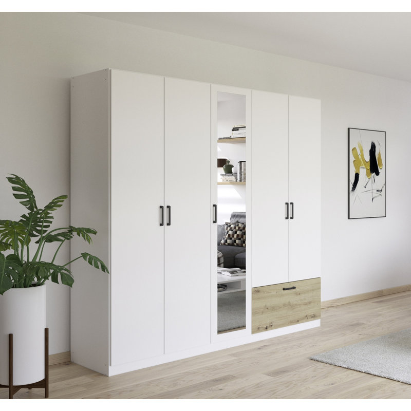 Bari Manufactured Wood Wardrobe, Alpine white/Artisan oak