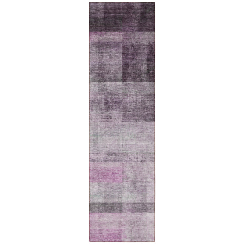 Tapis de couloir intérieur lavable ombre mauve 8 pi HomeRoots