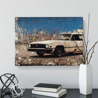 Rusted Car - Wrapped Canvas Print