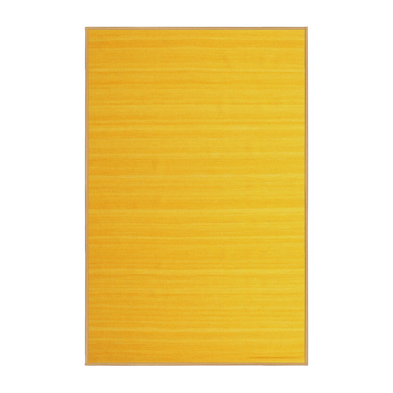 Tapis de zone jaune contemporaine, Rectangle 3 pi x 5 pi