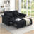 Lovesea Sofa Bed With Pull-Out Bed,Adjsutable Back-Black-650501634