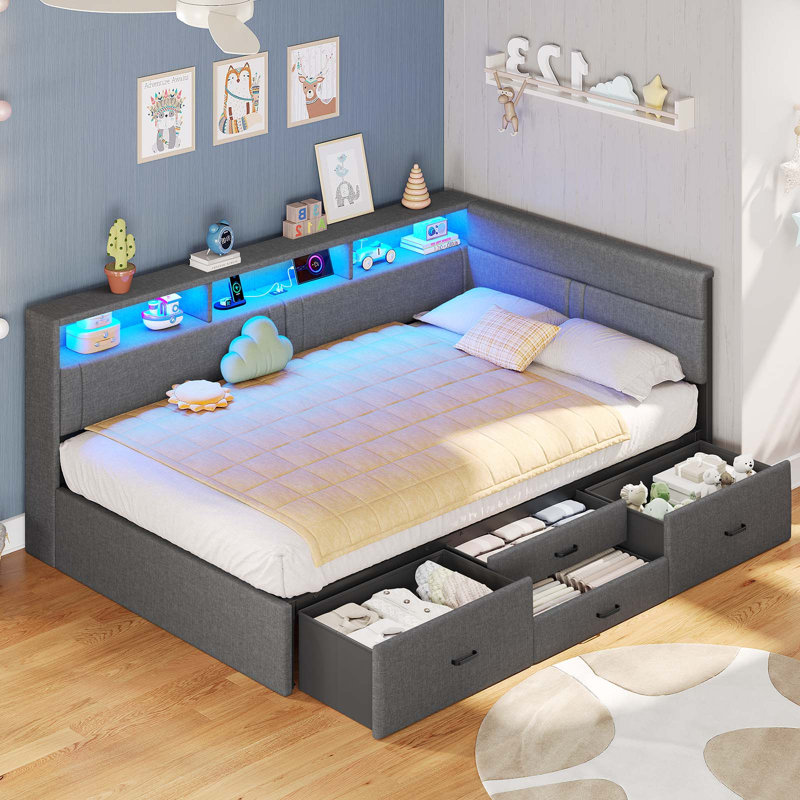 Drawers Daybed, Single (3'), Grey