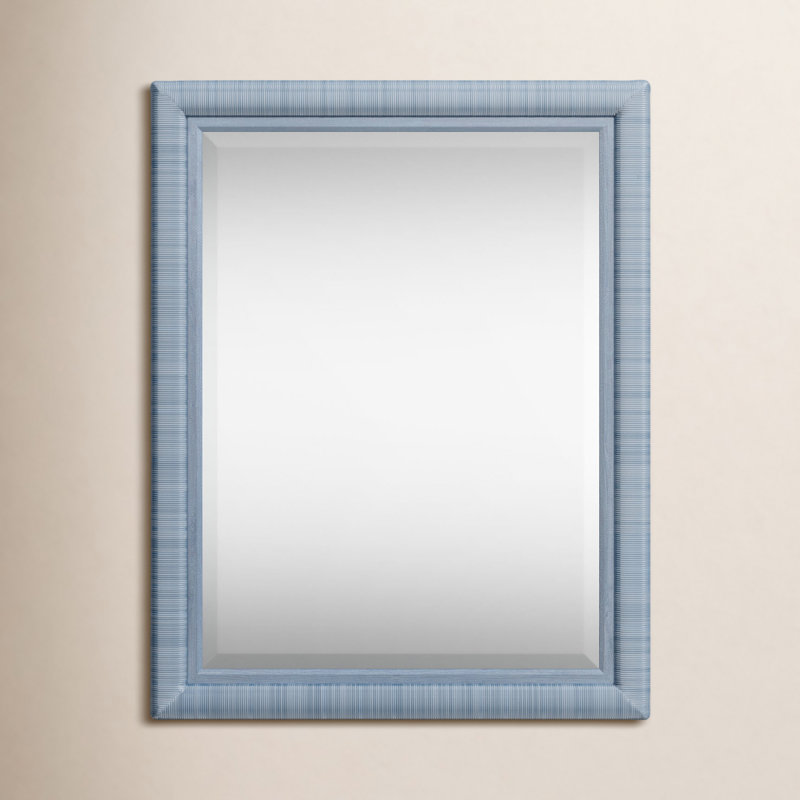 Monterey Rattan Flat Mirror, Sea Glass