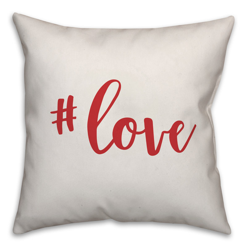 Throw Pillow, White/Red, Pillow Cover