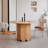 Burlywood Round Solid Wood Dining table-1487264667