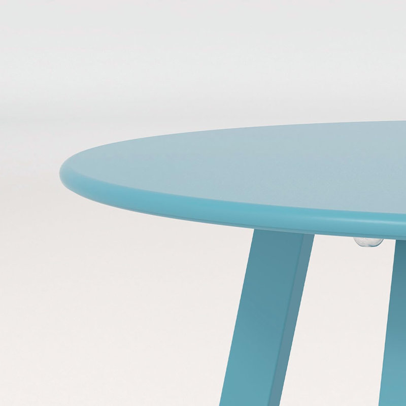Outdoor Round Coffee Table, 28'' Patio Side Table For Backyard Patio Deck, Sky Blue