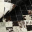 Black And Beige Cow Leather Gradient Design Patchwork Rug-296578895