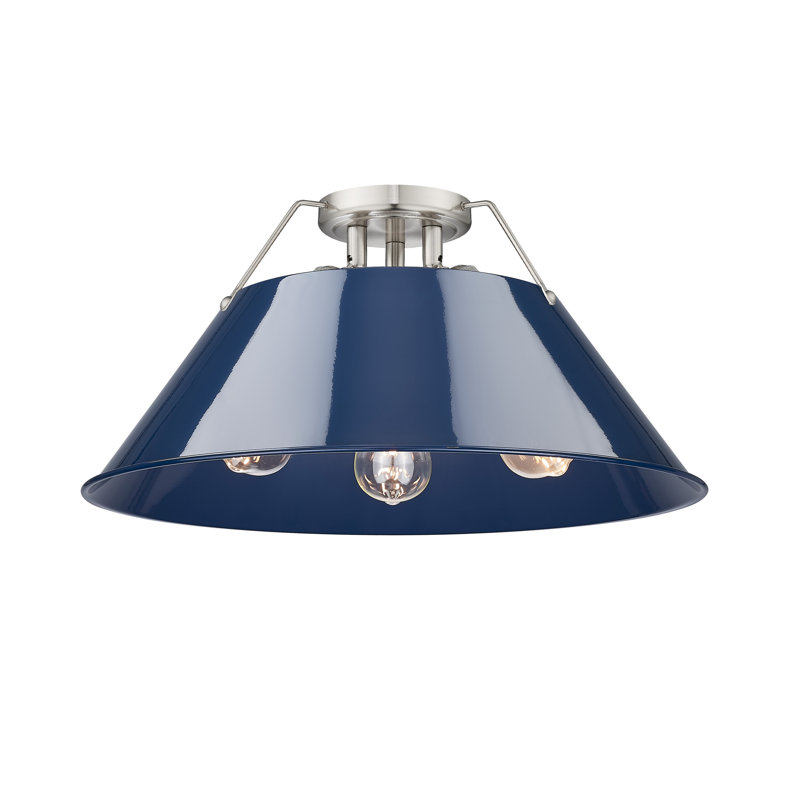 Weatherford Flush Mount, Pewter, Matte Navy