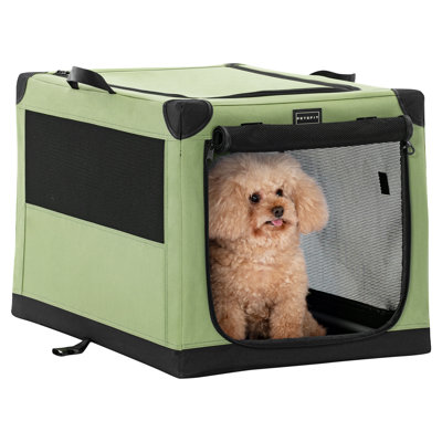 Dasinger Collapsible Pet Soft-Sided Crate with 3 Doors