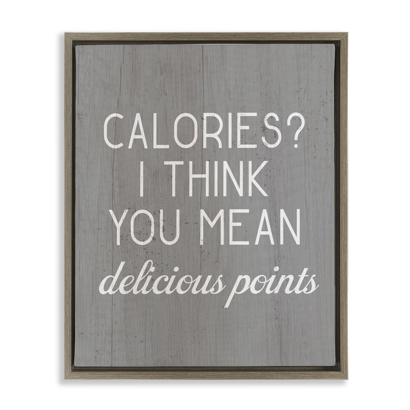 "Calories Deliciers", art mural encadré par Daphne Polselli, Cadre flottant orme Montalcino, H 21 po x l 17 po