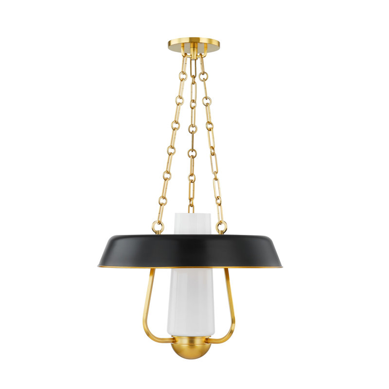Provincetown 1 Light Lantern, Aged Brass/Soft Black