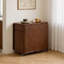 Fully Assembled Solid Wood Folding Dining Table With 4 Chairs, Walnut Finish, 2 Drawers And Casters-1584186181