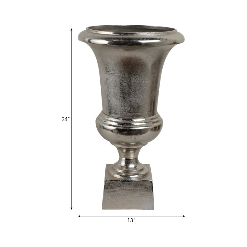 Kenosha Handmade Aluminum Floor Vase, Silver