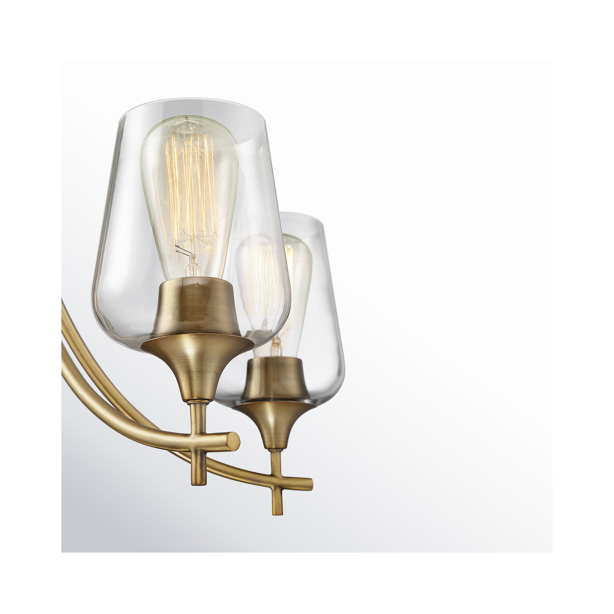 Breena 5 - Light Shaded Classic Chandelier, Warm Brass, Clear