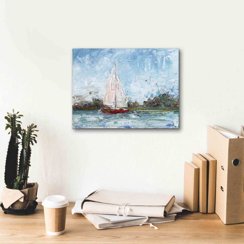 "Breakwater Bay" Here We Go A Sailing "par Kamdon Kreations, estampe numérique sur toile, H 12 po x l 16 po x P 0,75 po