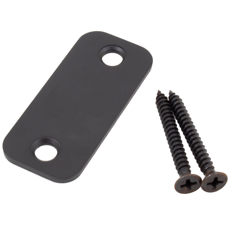 Round Corner Blank Strike Plate, 1" X 2-1/4", By Stone Harbour Hardware, 2.25" W x 1" D, Noir mat