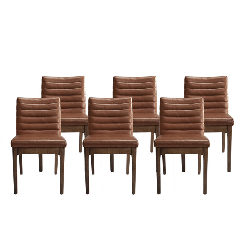 Kuruova Upholstered Parsons Chairs, Brown