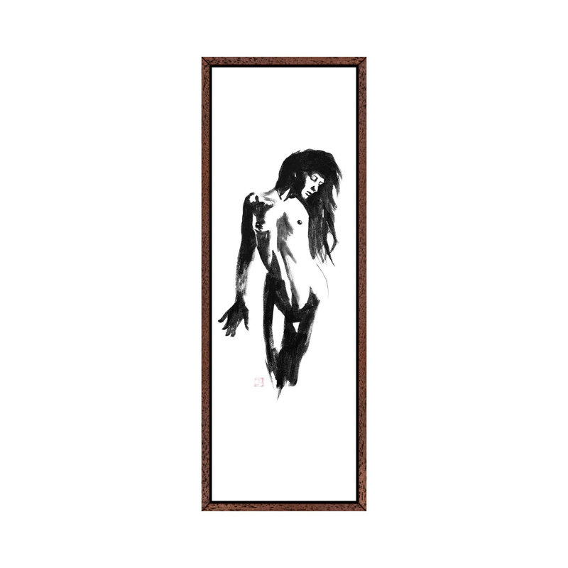 On The Wall by Péchane - Panoramic Print on Canvas, Classic Brown Wood Framed, 30.48 cm H x 91.44 cm W