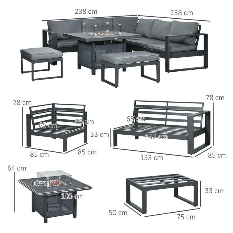 Latee 7 - Person Seating Group with Cushions