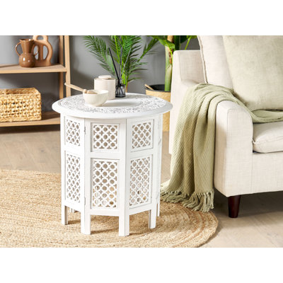 Ardeley Solid Wood Top Pedestal Round Side Table