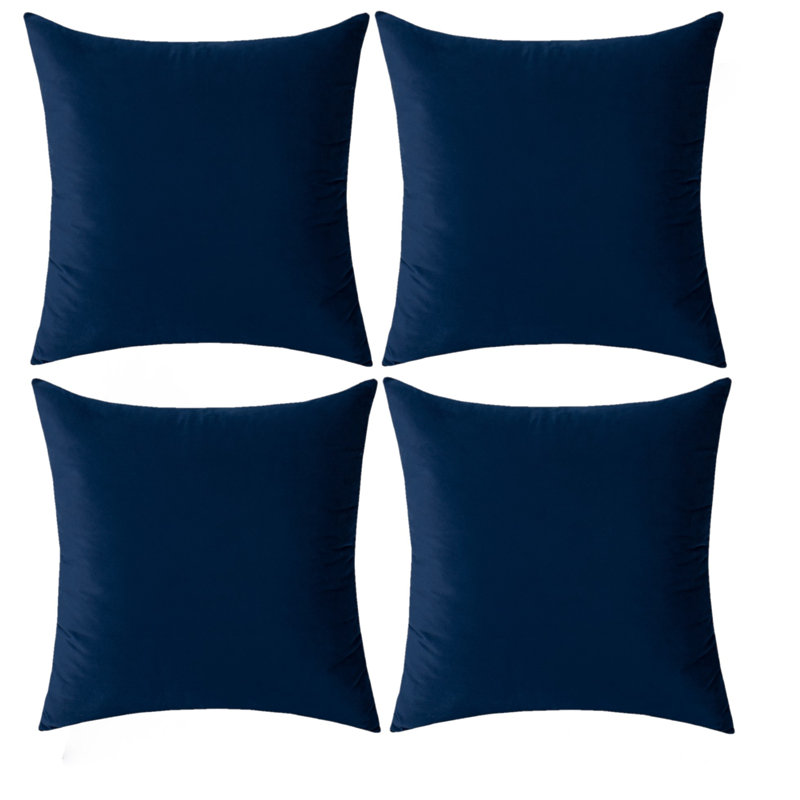 Housse de coussin Jakeryan, Bleu foncé, 18 po x 18 po, Housse de coussin seulement - sans coussin