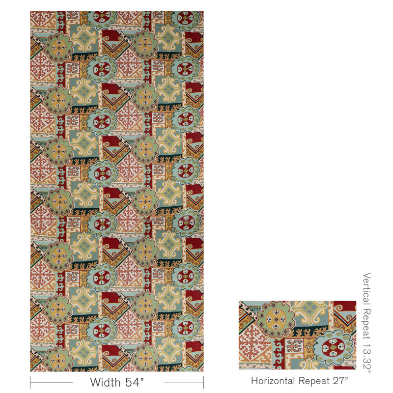 Mindoro Batangas Print Fabric, Red/Blue