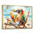 Toile avec cadre flottant or