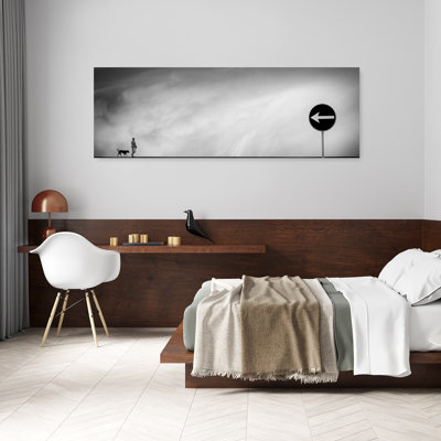Man Dog Left Turn by Joao Castro - Wrapped Canvas Panoramic Print