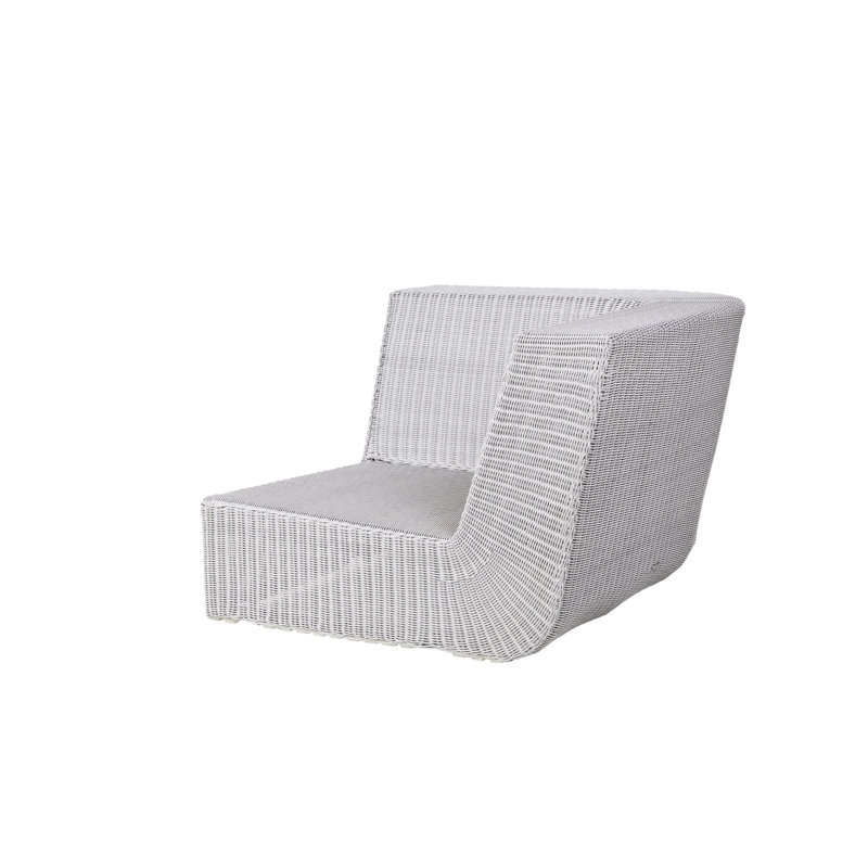 Savannah 40.2'' Wide Outdoor Wicker Symmetrical Patio Sectional Component with Cushions, White, White
