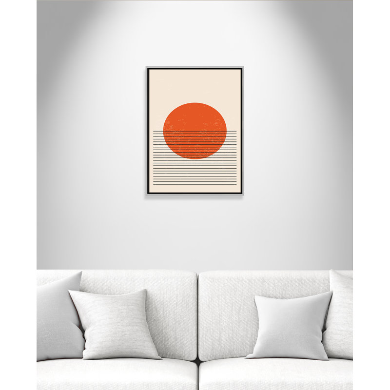 «Bright Minimal Series # 2» par Stanley, Toile avec cadre, Flottant argent, L 19,5 po x H 25,5 po