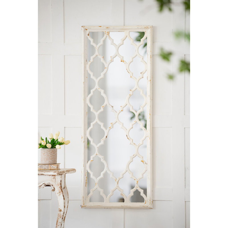 Miroir de plancher blanc vieilli 24 po x 60 po