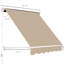 Pare-soleil rétractable pour balcon et patio, accoudoir rabattable de 6 pi, protection, aluminium robuste, blanc crème