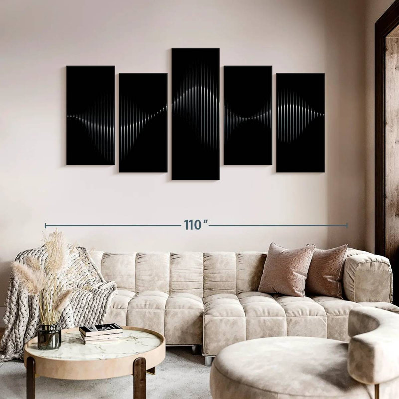 " Sound Wave " 5 - Pieces, 48" H x 94" W