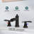 Waterfall 8 In. Widespread Double-Handle Bathroom Faucet Set 3-Holes Vanity Sink With Metal Drain -114396813