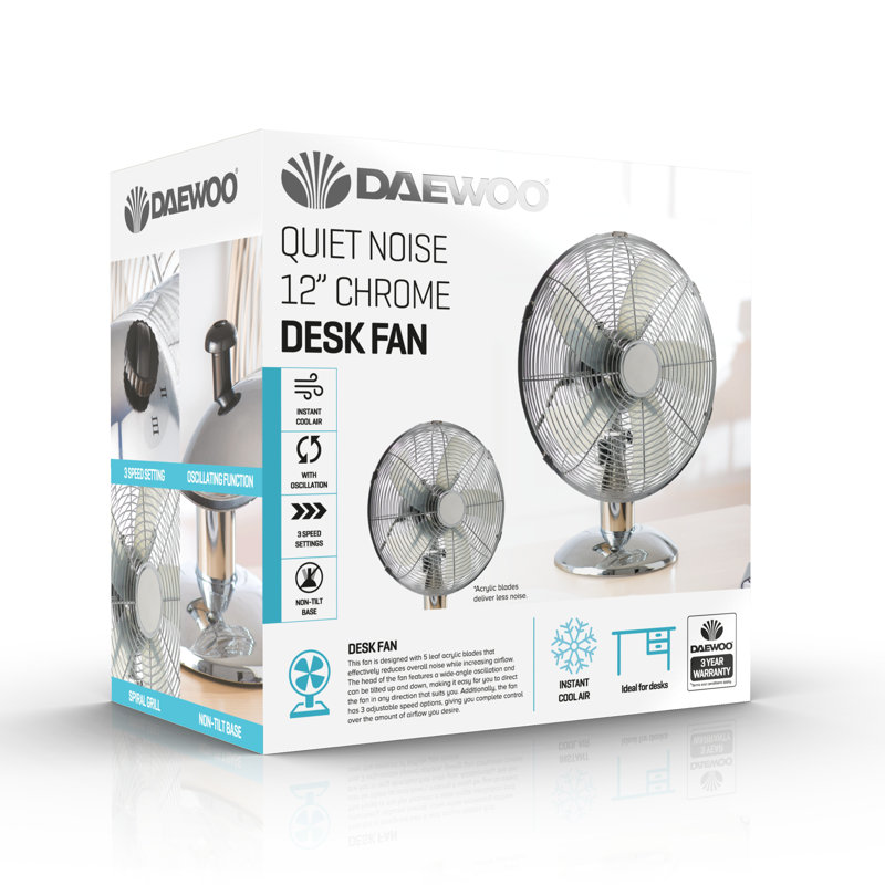 Daewoo 42cm Oscillating Table Fan Fan