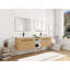 Meuble-lavabo mural 72 po avec lavabo de comptoir en résine et 1 tablette de rangement, 4 portes à fermeture douce (KD-Packing)