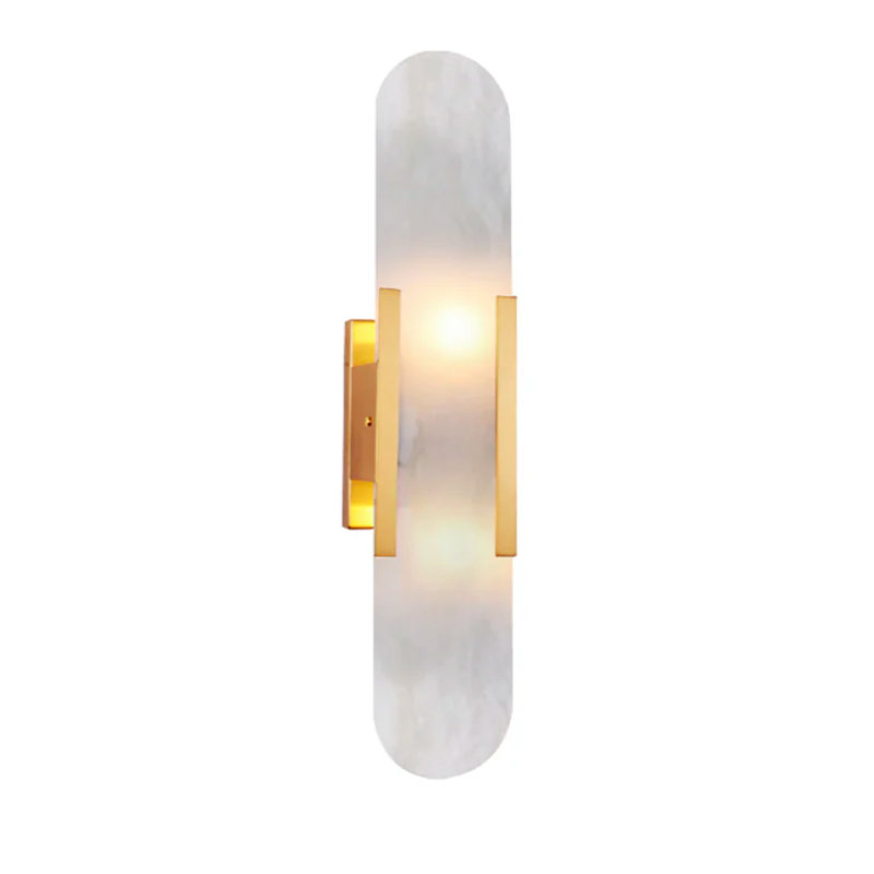 Modern Alabaster Wall Sconce, 14" H x 4" W x 3.2" D