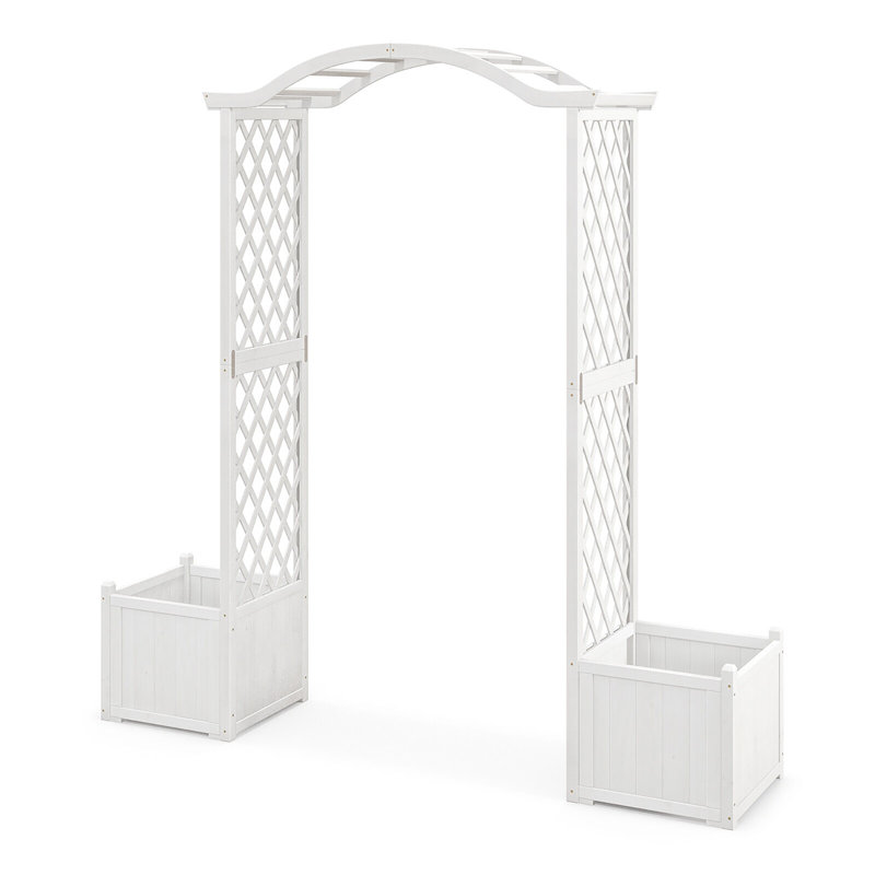 Suna Wood Planter Box, White