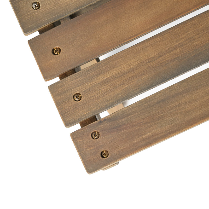 Table basse d'extérieur en bois, 91,4 cm L x 60,7 cm P x 31,5 cm H, finition grise, plateau à lattes ajourées, 94 cm de long, 61 cm de profondeur, 31,8 cm de hauteur, grise.