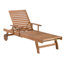 Batali 196cm Long Reclining Acacia Single Chaise with Cushions and Table