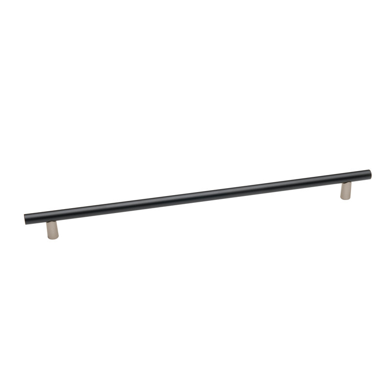 Matte Nickel and Black Modern Appliance Pull