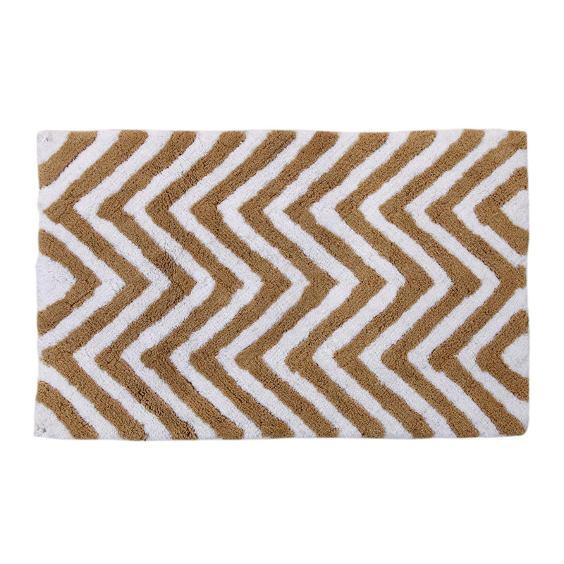 Teichmann Non-Slip Bath Rug, Beige White