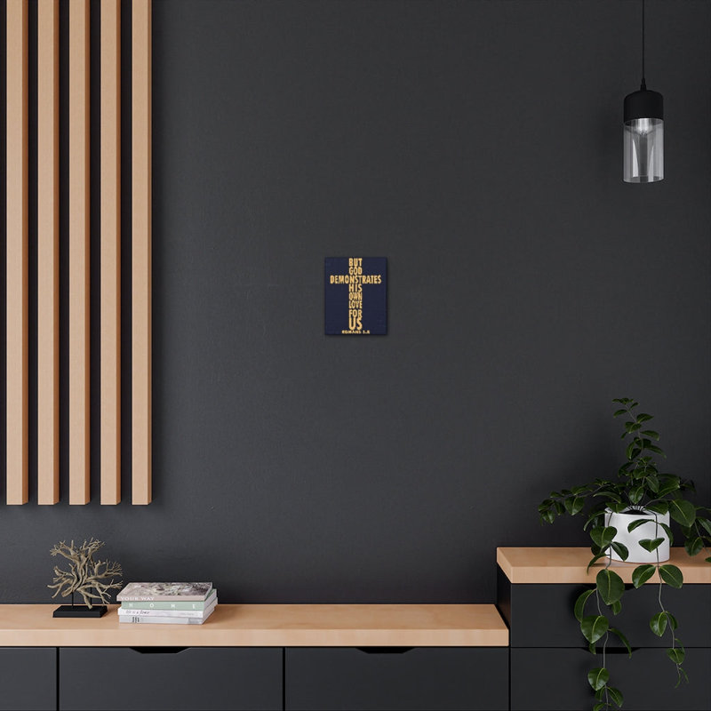 But God Demonstrates His Own Love For Us Romans 5:8 - Wrapped Canvas Print, 36cm H x 28cm W