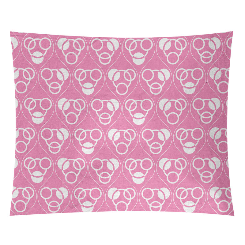 Tapisserie, H 27,5 po x l 37,5 po, Rose/blanc