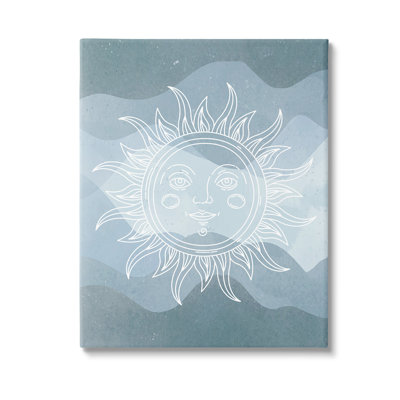 Blue Astral Sun Canvas Wall Art by Lil' Rue