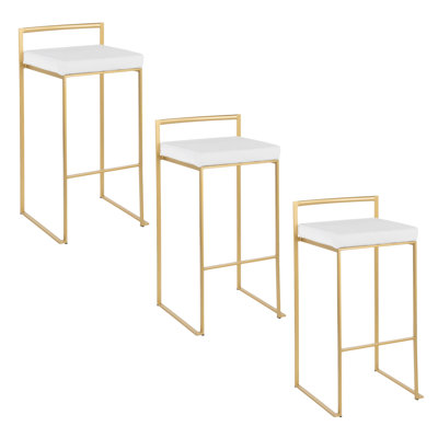 Ernestine Upholstered Stackable Bar & Counter Stool (Set of 3)