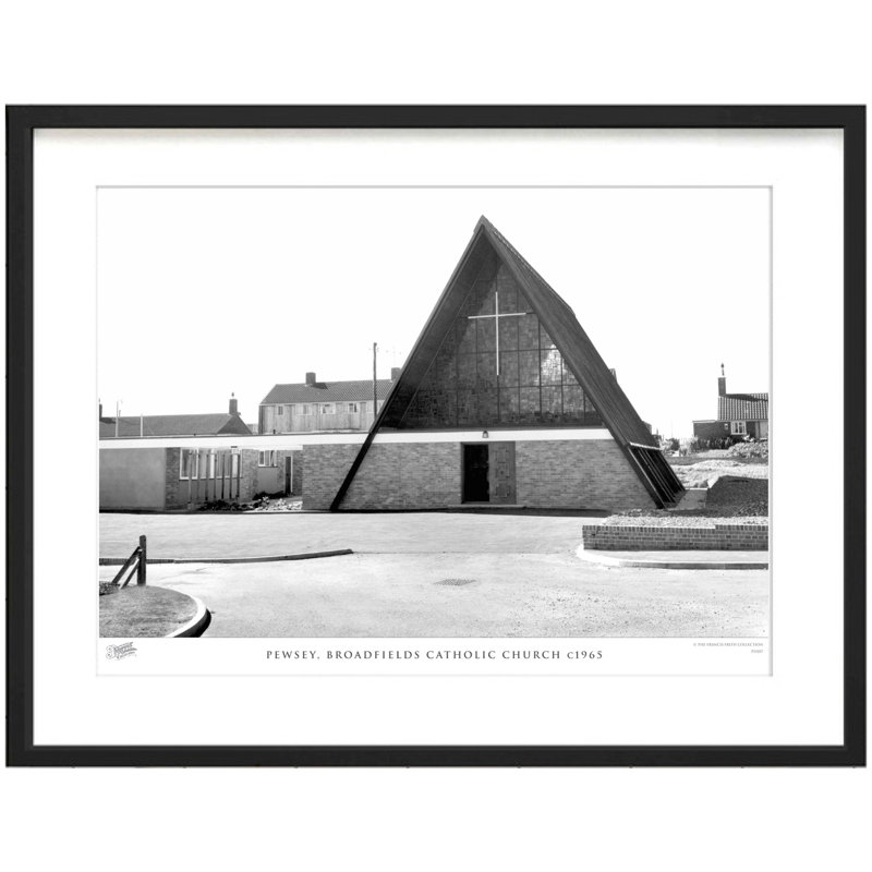 Pewsey, Broadfields Catholic Church C1965 - Single Picture Frame Print, 28cm H x 36cm W x 2.3cm D